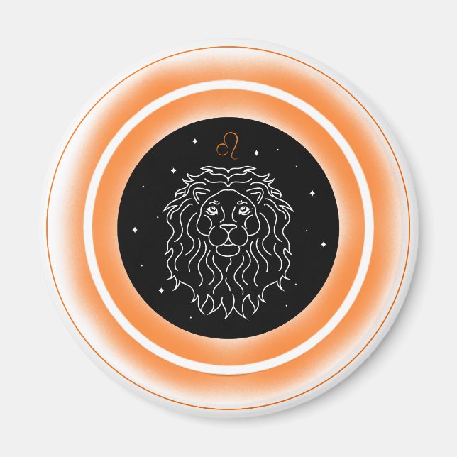Leo Symbol – Minimal Astrology Emblem Magnet (Vorne)