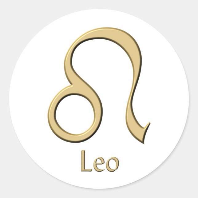 Leo-Symbol Runder Aufkleber (Vorderseite)