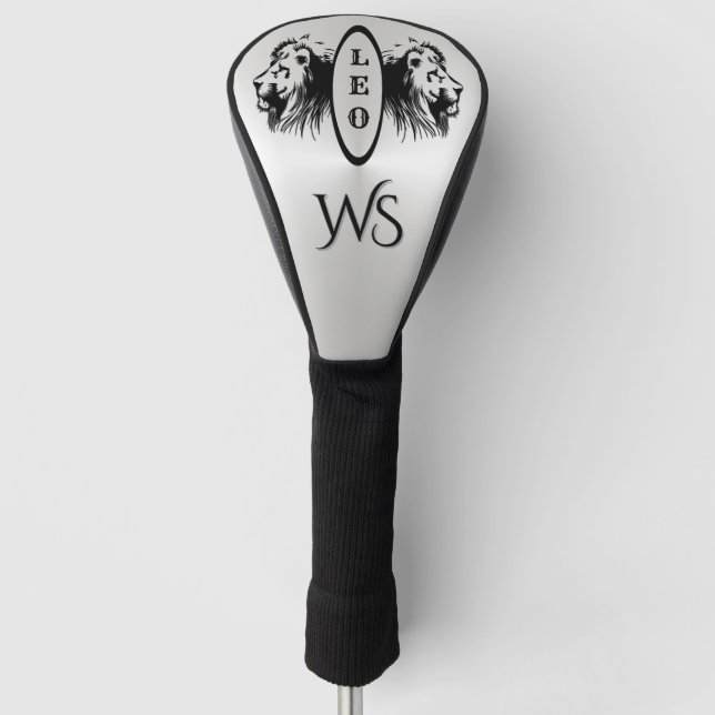 Leo the Lion Bookended Monogram Zodiac Golf Headcover (Vorderseite)