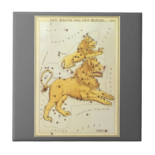 Leo the Lion Vintag Constellation Urania Mirror Fliese