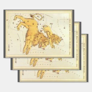 Leo the Lion Vintag Constellation Urania Mirror Geschenkpapier Set
