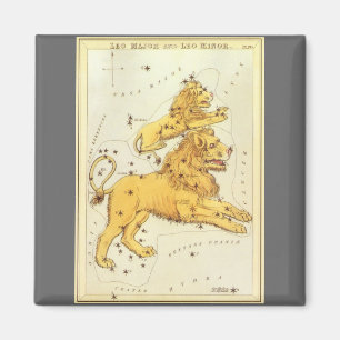 Leo the Lion Vintag Constellation Urania Mirror Magnet