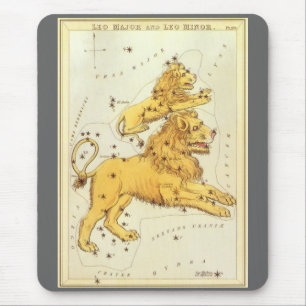 Leo the Lion Vintag Constellation Urania Mirror Mousepad