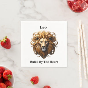 Leo The Lion: Zodiaks wildes Geburtszeichen Serviette