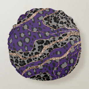 Leo Tierdruck Glitter Glam 2 Rundes Kissen