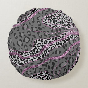 Leo Tierdruck Glitter Glam 3 Rundes Kissen