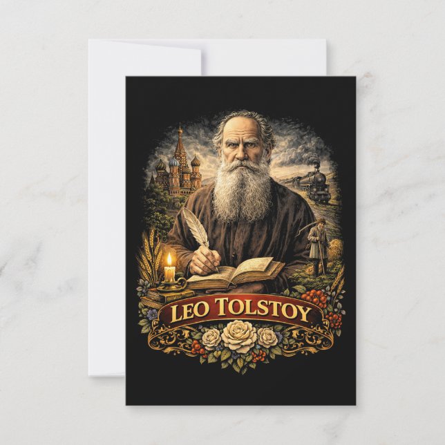 Leo Tolstoi Dankeskarte (Vorderseite)