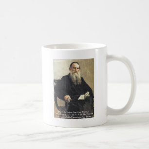 Leo Tolstoi "Krieg ist ungerecht" Weisheitszitat G Kaffeetasse