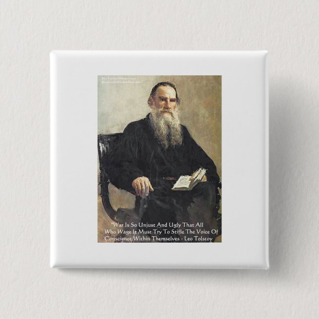 Leo Tolstoi - "Krieg ist ungerecht" - Zitate von W Button (Vorderseite)