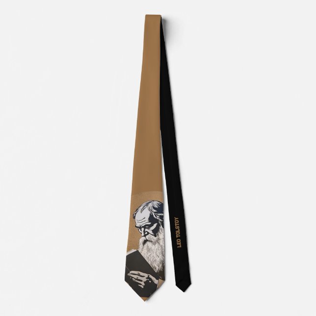 Leo Tolstoy Portrait - Goldene Illustration Krawatte (Vorderseite)