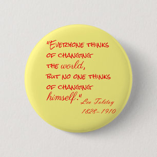 Leo Tolstoys Zitat (Jeder denkt...) Button