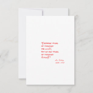 Leo Tolstoys Zitat (Jeder denkt...) RSVP Karte