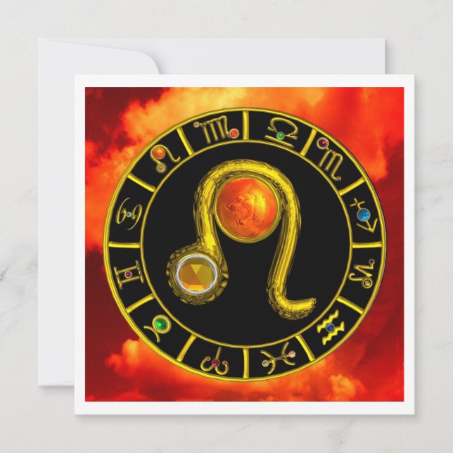 LEO TOPAZ, hellgelb, rot-orange Silber Ankündigung (Vorderseite)