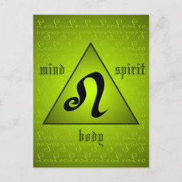 Leo Triangle Mind Body Spirit Holistic Green Postkarte