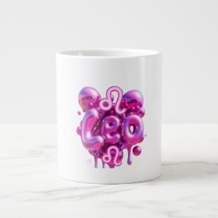 Leo-Typografie Rosa Blasenbuchstaben Tasse