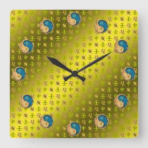 Leo & Wasser-Affe Quadratische Wanduhr