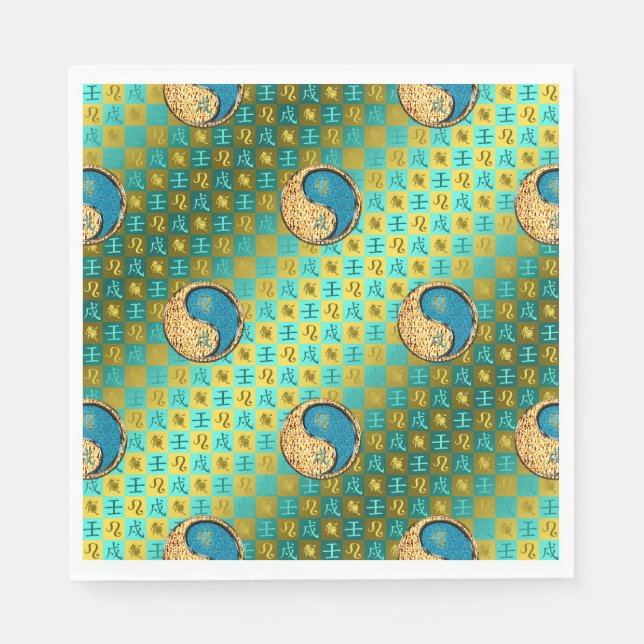 Leo & Water Dog Serviette (Vorderseite)