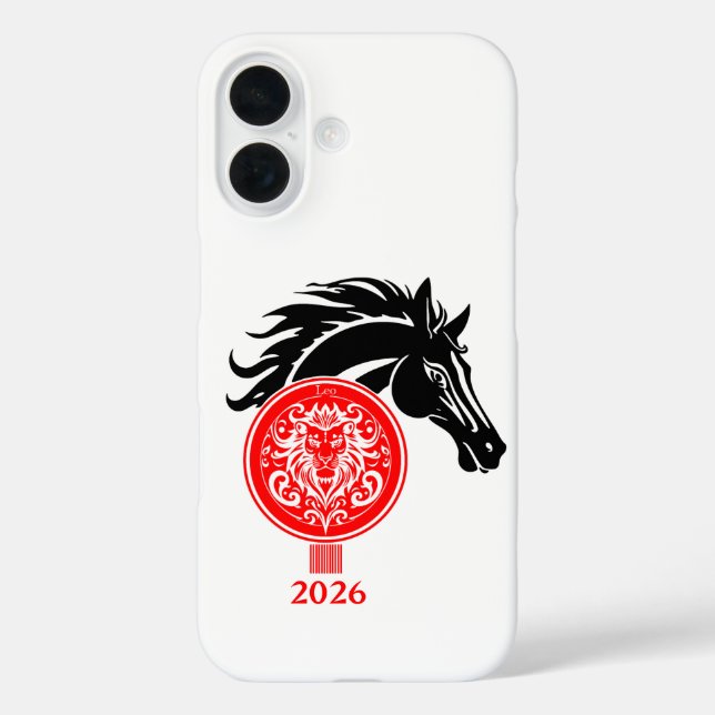 Leo x Jahr des Pferdes 2026 iPhone 16 Hülle (Rückseite)