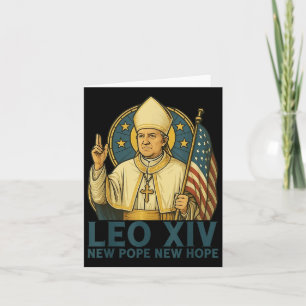 Leo Xiv Neuer Papst Neue Hoffnung Flagge Retro Vin Karte