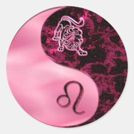 Leo Yin Yang Runder Aufkleber