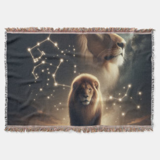 Leo Zodiac Art - Majestic Lion and Constellation. Decke