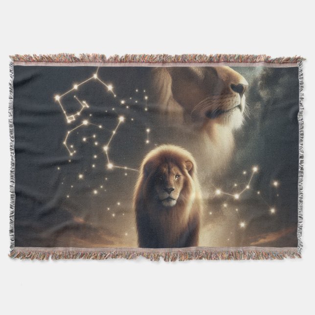 Leo Zodiac Art - Majestic Lion and Constellation. Decke (Vorderseite)