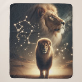 Leo Zodiac Art - Majestic Lion and Constellation. Sherpadecke