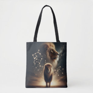 Leo Zodiac Art - Majestic Lion and Constellation. Tasche