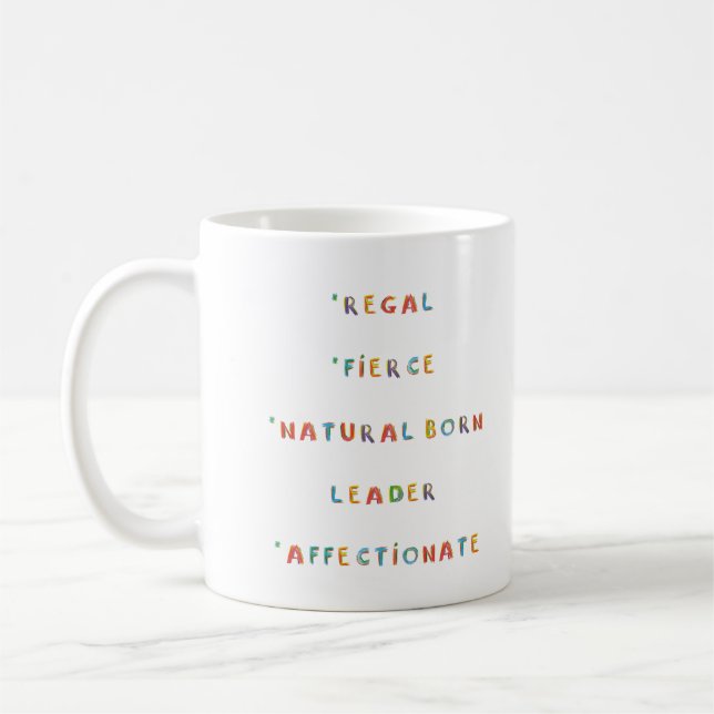 Leo Zodiac Astrologie Inneres Kind Kaffeetasse (Links)