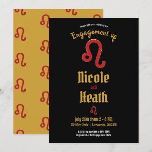 LEO Zodiac Astrologie Juli August Engagement Party Einladung
