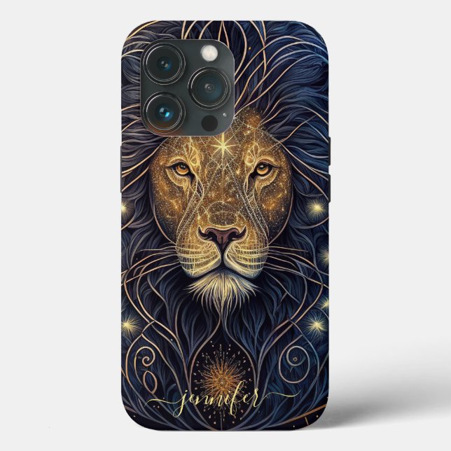 Leo zodiac Black and gold Case-Mate iPhone Fall Hülle (Rückseite)