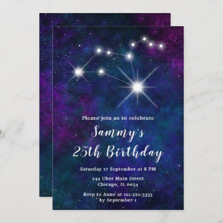 Leo Zodiac Constellation Geburtstagsparty Einladung