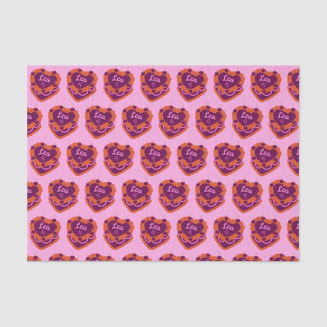 Leo Zodiac Coquette Herz Birthday Cake Seidenpapier (Vorderseite)