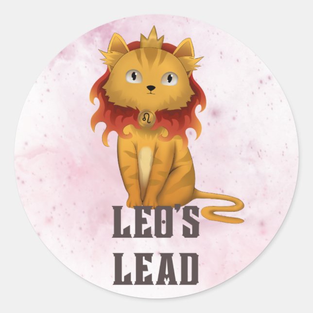 Leo Zodiac Decal für Astrologie Liebhaber Runder Aufkleber (Vorderseite)