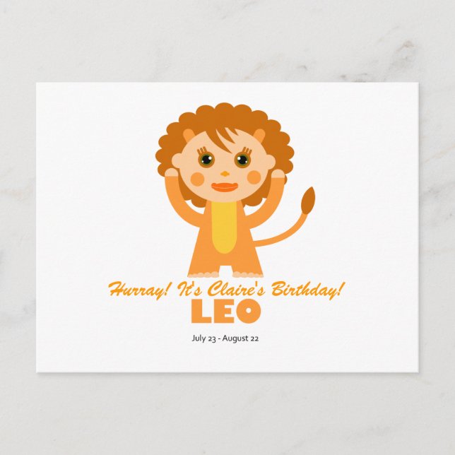 Leo Zodiac für Kinder Postkarte (Vorderseite)