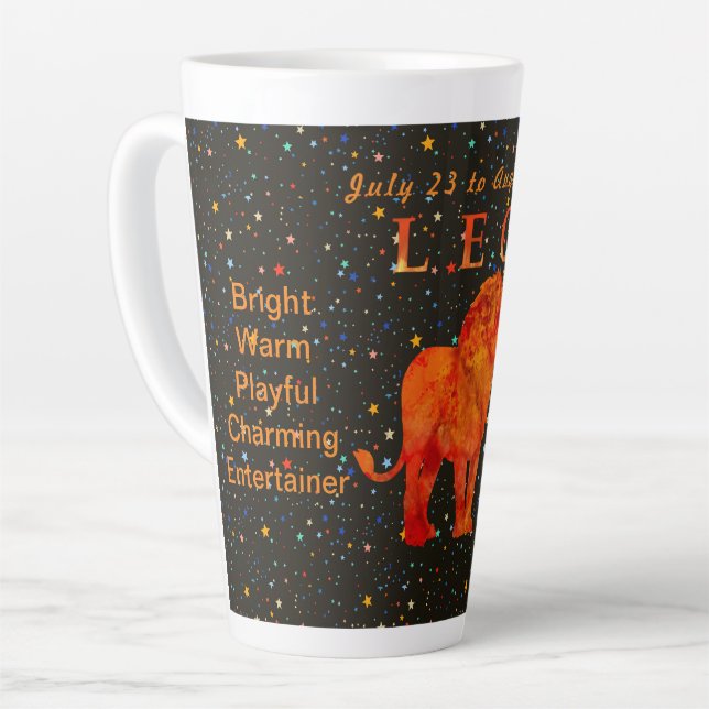Leo zodiac-Merkmale personalisierte Latte-Tasse Milchtasse (Linke Ecke)