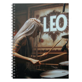 Leo Zodiac Musician Drums Notizblock