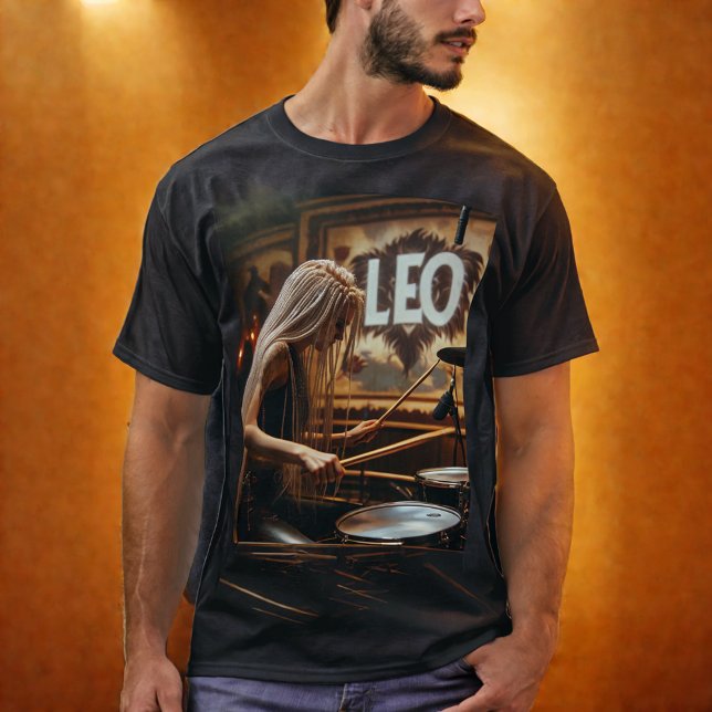 Leo Zodiac Musician Drums T-Shirt (Von Creator hochgeladen)