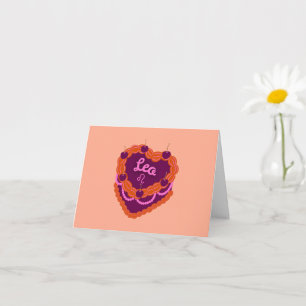 Leo Zodiac Pastel Heart Birthday Cake Karte