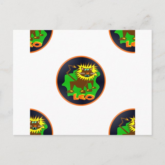 Leo zodiac postkarte (Vorderseite)