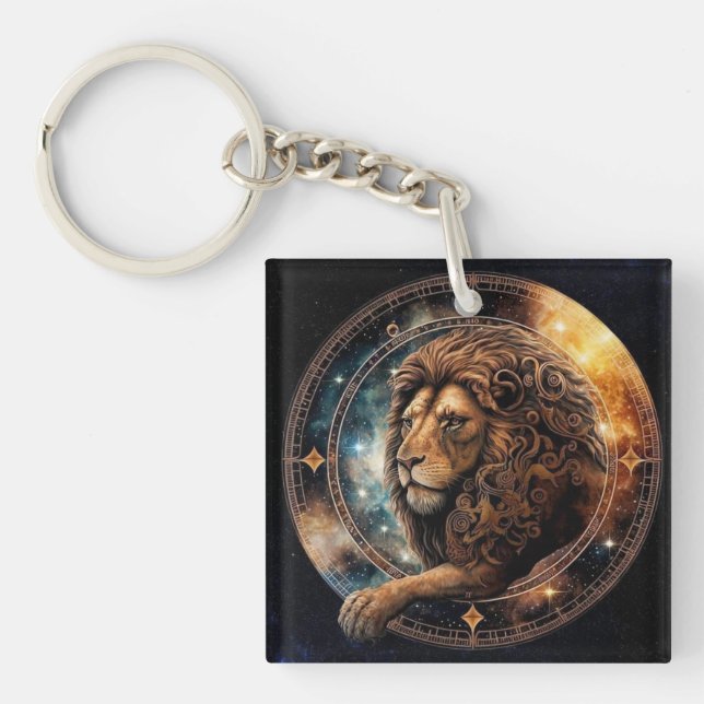 Leo Zodiac Schlüsselanhänger (Vorderseite)