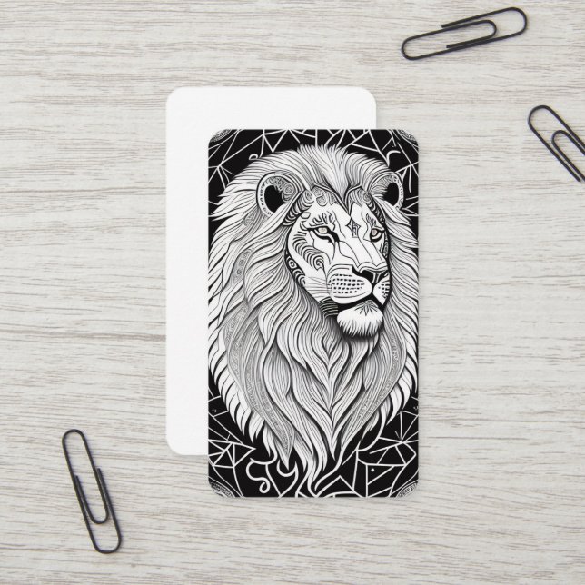 Leo Zodiac Sign - Astrologische Lion Visitenkarte (Vorderseite/Rückseite Beispiel)