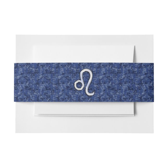 Leo Zodiac Sign auf Blue Digital Camouflage Einladungsbanderole (Vorderseite Beispiel)