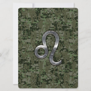 Leo Zodiac Sign auf der grünen digitalen Camouflag