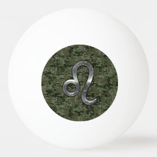 Leo Zodiac Sign auf der grünen digitalen Camouflag Tischtennisball