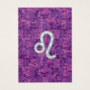 Leo Zodiac Sign auf Fuchsia Digital Camouflage