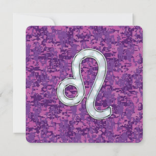 Leo Zodiac Sign auf Fuchsia Digital Camouflage