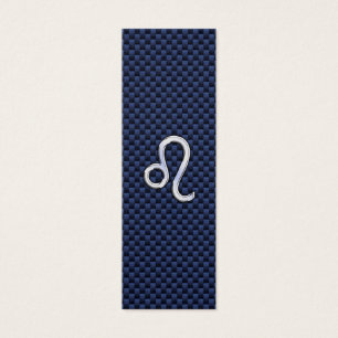 Leo Zodiac Sign auf Navy Blue Carbon Fibre Print