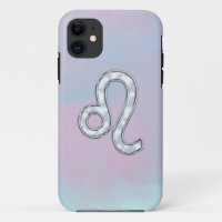 Leo Zodiac Sign auf Pastels Nacre Style Print