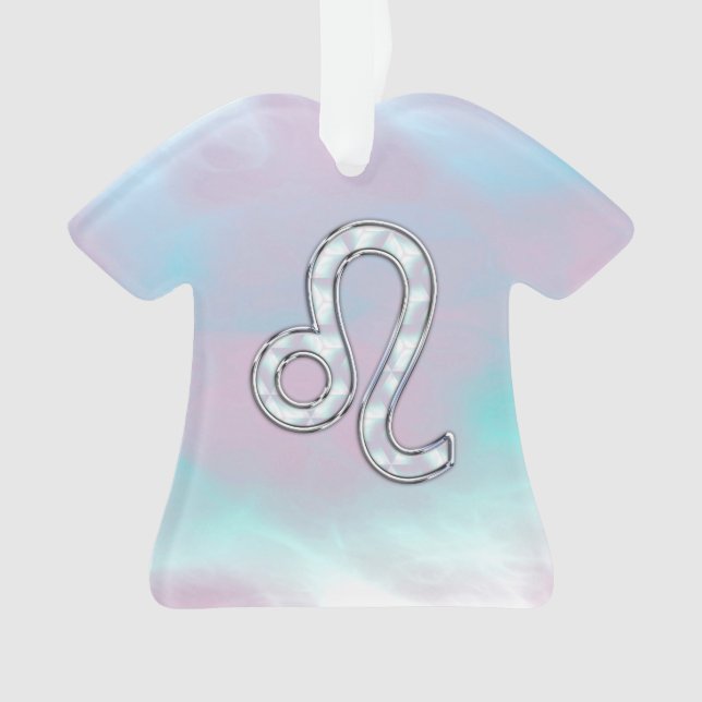 Leo Zodiac Sign auf Pastels Nacre Style Print Ornament (Vorderseite)